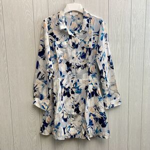 Yumi Kim Into The Wild Blue Surfer Long Sleeve Dress Large NWT